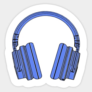 Blue headphones Sticker